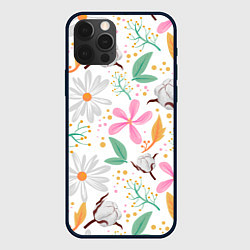 Чехол для iPhone 12 Pro Spring flowers, цвет: 3D-черный