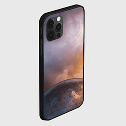 Чехол для iPhone 12 Pro Часть металлической планеты и туман, цвет: 3D-черный — фото 2