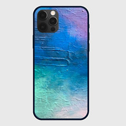 Чехол для iPhone 12 Pro Пудра и голубые краски, цвет: 3D-черный