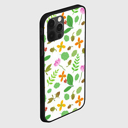 Чехол для iPhone 12 Pro Цветы и листья, цвет: 3D-черный — фото 2