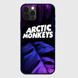 Чехол для iPhone 12 Pro Arctic Monkeys neon monstera, цвет: 3D-черный