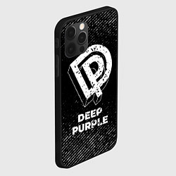 Чехол для iPhone 12 Pro Deep Purple с потертостями на темном фоне, цвет: 3D-черный — фото 2