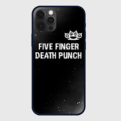 Чехол для iPhone 12 Pro Five Finger Death Punch glitch на темном фоне: сим, цвет: 3D-черный