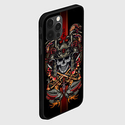 Чехол для iPhone 12 Pro Samurai skull, цвет: 3D-черный — фото 2