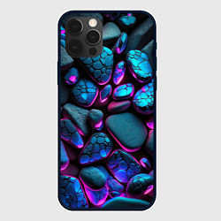 Чехол для iPhone 12 Pro Неоновые камни, цвет: 3D-черный