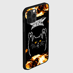 Чехол для iPhone 12 Pro Babymetal рок кот и огонь, цвет: 3D-черный — фото 2