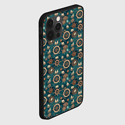 Чехол для iPhone 12 Pro Штурвал паттерн, цвет: 3D-черный — фото 2