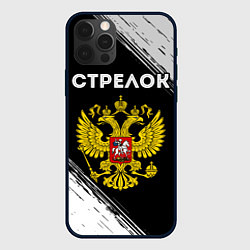 Чехол для iPhone 12 Pro Стрелок из России и герб РФ, цвет: 3D-черный