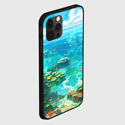 Чехол для iPhone 12 Pro Морской фон аниме, цвет: 3D-черный — фото 2