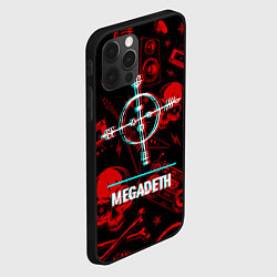 Чехол для iPhone 12 Pro Megadeth rock glitch, цвет: 3D-черный — фото 2