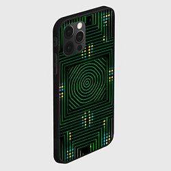 Чехол для iPhone 12 Pro Зелёная электросхема, цвет: 3D-черный — фото 2