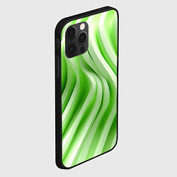 Чехол для iPhone 12 Pro Белые и зеленый волны, цвет: 3D-черный — фото 2