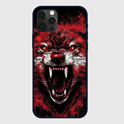 Чехол для iPhone 12 Pro Red wolf, цвет: 3D-черный