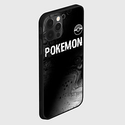 Чехол для iPhone 12 Pro Pokemon glitch на темном фоне: символ сверху, цвет: 3D-черный — фото 2