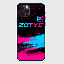 Чехол для iPhone 12 Pro Zotye - neon gradient: символ сверху, цвет: 3D-черный