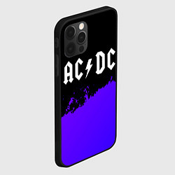 Чехол для iPhone 12 Pro AC DC purple grunge, цвет: 3D-черный — фото 2