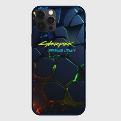 Чехол для iPhone 12 Pro Cyberpunk 2077 phantom liberty logo, цвет: 3D-черный