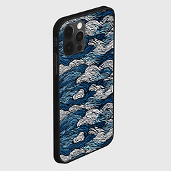 Чехол для iPhone 12 Pro Морские волны паттерн, цвет: 3D-черный — фото 2