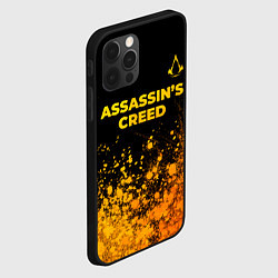 Чехол для iPhone 12 Pro Assassins Creed - gold gradient: символ сверху, цвет: 3D-черный — фото 2