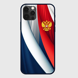 Чехол iPhone 12 Pro Герб России абстракция