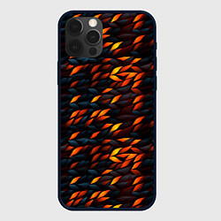 Чехол для iPhone 12 Pro Black orange texture, цвет: 3D-черный