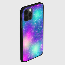 Чехол для iPhone 12 Pro Яркий розово-голубой космос, цвет: 3D-черный — фото 2