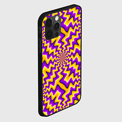 Чехол для iPhone 12 Pro Желто-фиолетовая иллюзия вращения, цвет: 3D-черный — фото 2