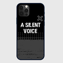Чехол iPhone 12 Pro A Silent Voice glitch на темном фоне: символ сверх