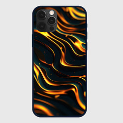 Чехол для iPhone 12 Pro Gold waves, цвет: 3D-черный