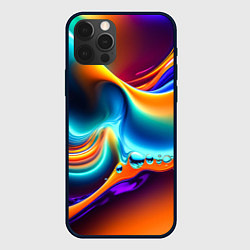 Чехол для iPhone 12 Pro Радужные линии абстракция, цвет: 3D-черный