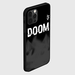 Чехол для iPhone 12 Pro Doom glitch на темном фоне: символ сверху, цвет: 3D-черный — фото 2