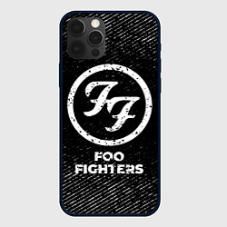 Чехол для iPhone 12 Pro Foo Fighters с потертостями на темном фоне, цвет: 3D-черный