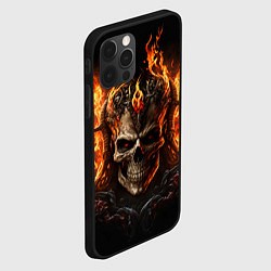 Чехол для iPhone 12 Pro Лучший огненный череп, цвет: 3D-черный — фото 2