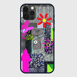 Чехол для iPhone 12 Pro Техника пэчворк, цвет: 3D-черный