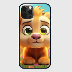 Чехол для iPhone 12 Pro Милый маленький львенок, цвет: 3D-черный