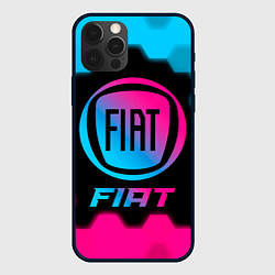 Чехол для iPhone 12 Pro Fiat - neon gradient, цвет: 3D-черный