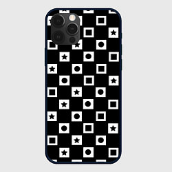 Чехол для iPhone 12 Pro Геометрические узоры, цвет: 3D-черный