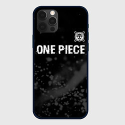 Чехол для iPhone 12 Pro One Piece glitch на темном фоне: символ сверху, цвет: 3D-черный