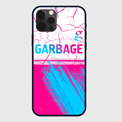 Чехол для iPhone 12 Pro Garbage neon gradient style: символ сверху, цвет: 3D-черный