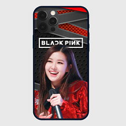 Чехол для iPhone 12 Pro Rose Blackpink black red, цвет: 3D-черный