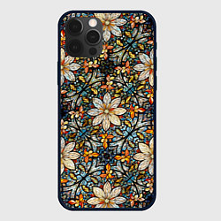 Чехол для iPhone 12 Pro Витражная мозайка, цвет: 3D-черный