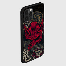 Чехол для iPhone 12 Pro Oni mask and snake, цвет: 3D-черный — фото 2