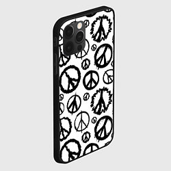 Чехол для iPhone 12 Pro Many peace logo, цвет: 3D-черный — фото 2