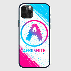 Чехол для iPhone 12 Pro Aerosmith neon gradient style, цвет: 3D-черный