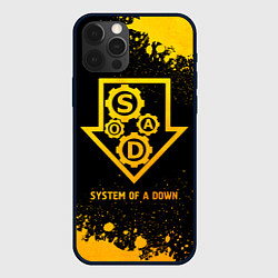 Чехол для iPhone 12 Pro System of a Down - gold gradient, цвет: 3D-черный