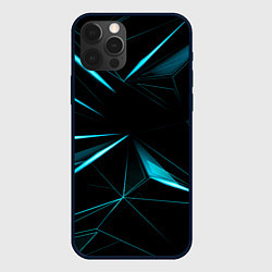 Чехол для iPhone 12 Pro Light blue hexagon, цвет: 3D-черный