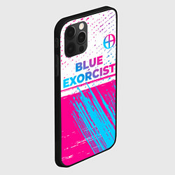 Чехол для iPhone 12 Pro Blue Exorcist neon gradient style: символ сверху, цвет: 3D-черный — фото 2