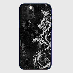 Чехол для iPhone 12 Pro White dragon - grunge, цвет: 3D-черный