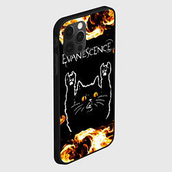 Чехол для iPhone 12 Pro Evanescence рок кот и огонь, цвет: 3D-черный — фото 2