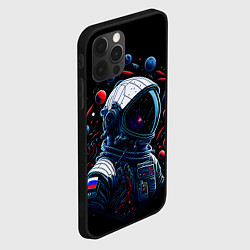 Чехол для iPhone 12 Pro Российский астронавт - планеты, цвет: 3D-черный — фото 2
